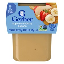 2nd Foods , Sitter, Apple Strawberry Banana, 2 Pack, 4 oz 113 g Each