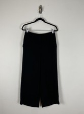 Escada Wide Leg Cropped Dress Pants Size 6 36 Black Stretch Pockets High Rise
