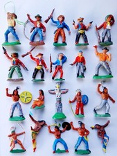 DDR Spielzeug 20 DDR Gummi Indianer U Cowboys Alle Ganz und Komplett Mit Waffen