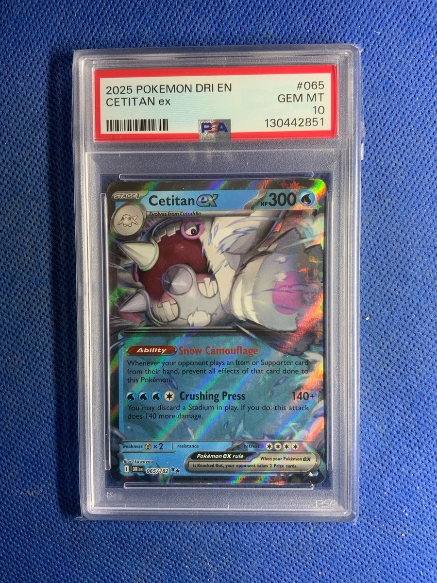 Pokemon 2025 Destined Rivals Dri EN 065/182 Cetitan EX PSA 10 | eBay