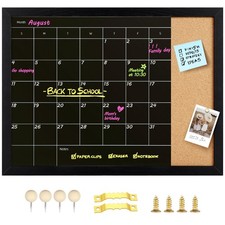 Chalkboard  Cork Board, Magnetic Surface Monthly Calendar  Bulletin ,