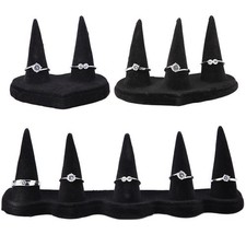Black Velet Finger Display Ring Holder Showcase Stand Jewelry Rings Organizer