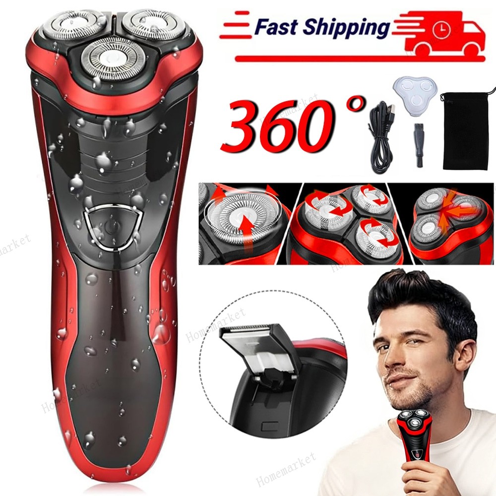 Mens Razor Rotary Waterproof Pop-up Trimmer Wet Dry