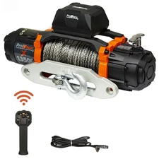13500 lbs 12V Electric Waterproof Winch Synthetic Rope Aluminum Wireless