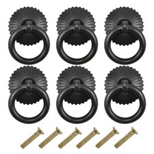 Schubladengriffe Kupfer Vintage 6 Stück, Retro Stil, für Möbel, Schwarz