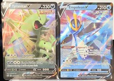 2x Carta Pokemon: Empoleon & Tyranitar V SWSH108 SWSH109 promo ultra rara 