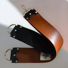 3" English Bridle 3 Component Straight Razor Strop (Saddle Tan)