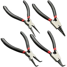 4 PCS Small Snap Ring Pliers Set Mini Internal  External Circlip Plier with ...