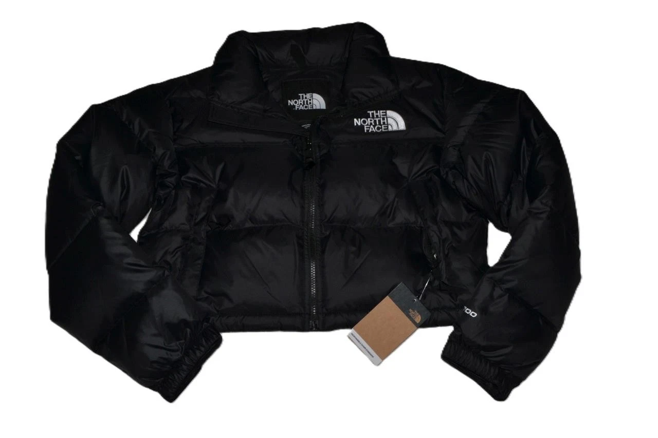 THE NORTH FACE WOMENS NUPTSE SHORT CROPPED JACKET BLACK ALL SIZES NEW