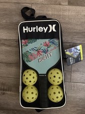 Hurley Pickleball Paddle Set w/ Carry Bag/Case  3 Yellow Balls