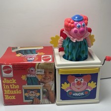 Mattel 1987 Jack In The Music Box Clown Working W. Original Box - READ 