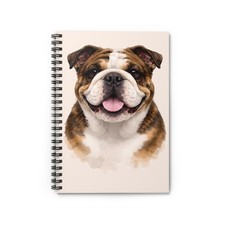English Bulldog Spiral Notebook Dog Lover Journal Ruled Writing Notebook