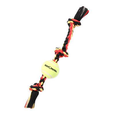 Flossy Chews Cottonblend 3 Knot Tug Rope Dog Toy with 3  Tennis Ball, Medium 20''