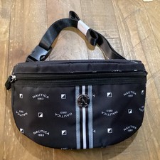 New Without Tag Nautica Black White Crossbody Fanny Bag W/ Adjustable Strap