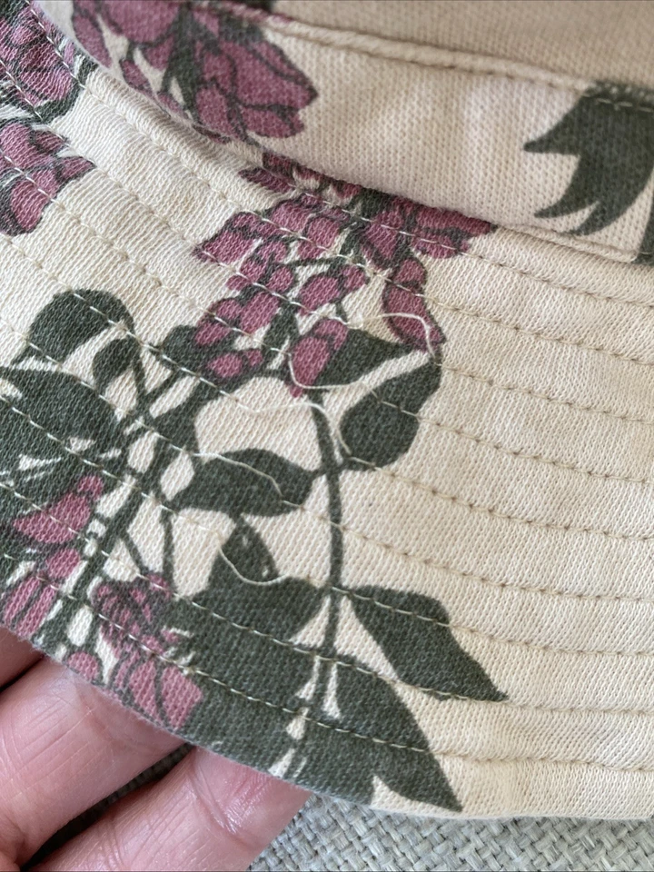 Sombrero para el sol Kate Quinn 100 % algodón orgánico 18 meses - 2T grande estampado floral de glicinia Foto 4 de 4