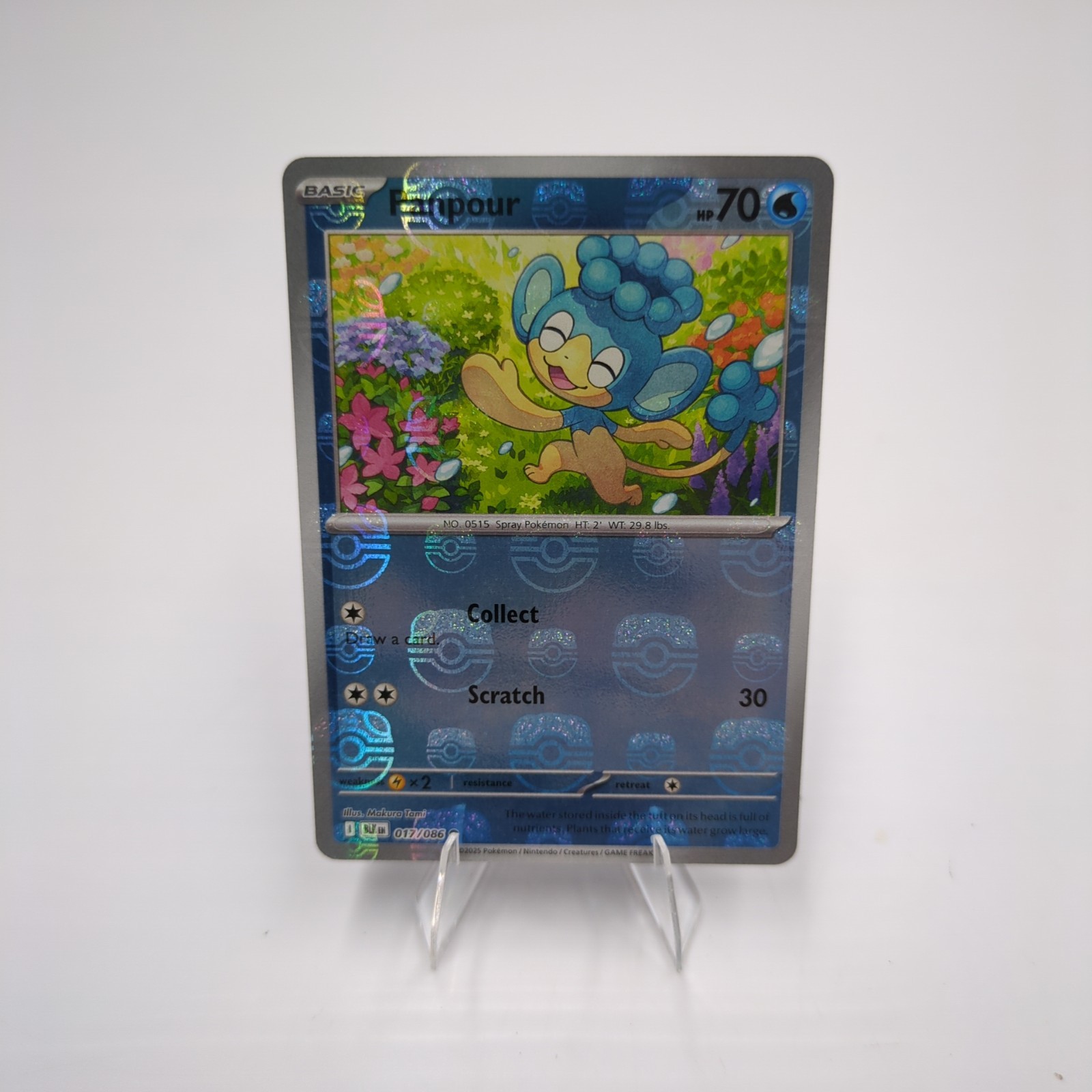 Pokémon TCG Panpour (Master Ball Foil) Black Bolt 017/086 NM