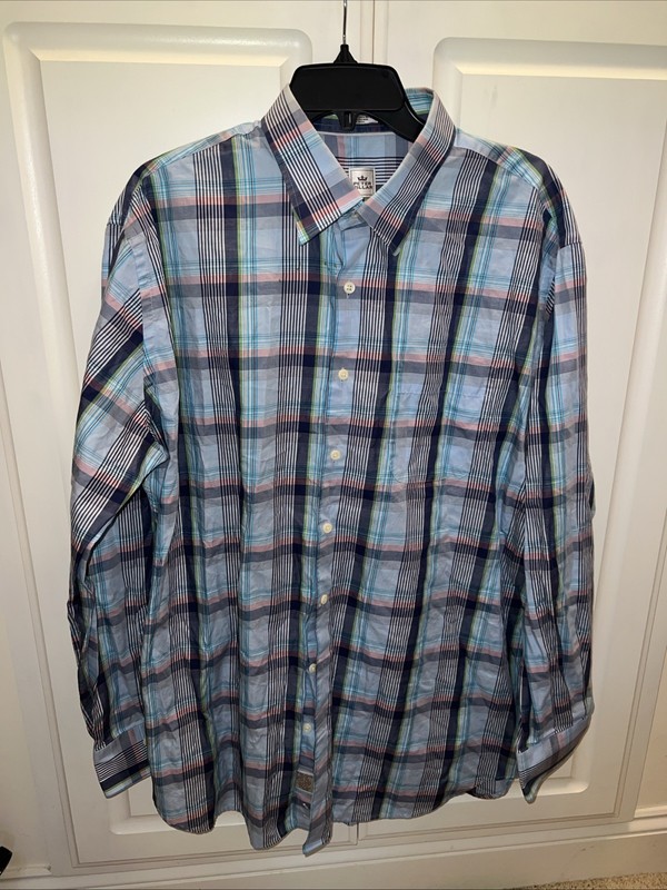 Peter Millar Shirt Mens XL Pastel Plaid Check Long Sleeve Button Down