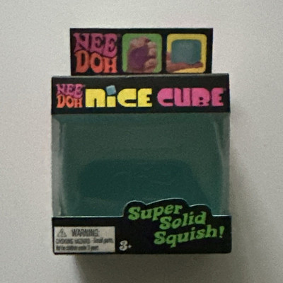Schylling Nee Doh Nice Cube Super Solid Squish Blue Squeeze Toy 