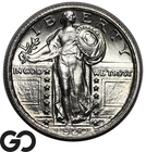 1920 Standing Liberty Quarter, FULL Head, Frosty Satin Luster, Solid Gem BU++ FH
