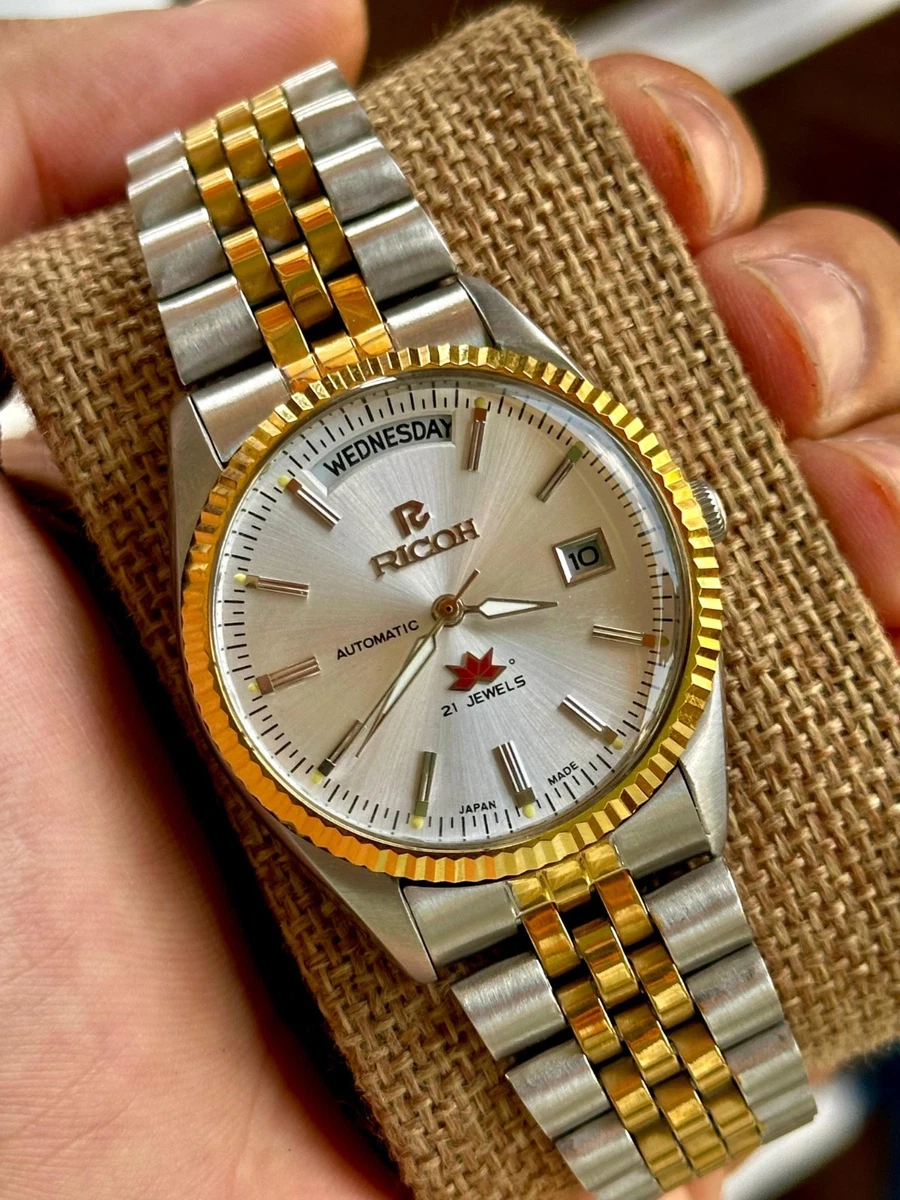 【希少 】70s RICOH 純正SSブレス 自動巻 21石 腕時計 Ricoh Stainless Steel Case Mechanical (Automatic) Wristwatches for