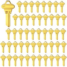 Brass Finish SC1 Key Blanks, Uncut Blank Keys, Pack of 50 Keys SC1 50PCS