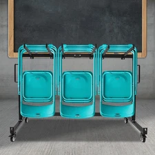 Folding Chair Rack Dolly Cart W/lock Caster Max 42 Foldingtables 12 Hanging Rods