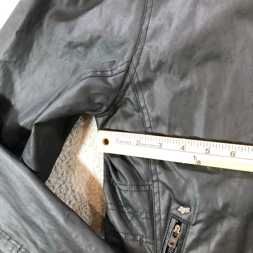 Chaqueta de bombardero negra vintage Fox Racing para hombre XL de lona de algodón encerado café corredor Foto 2 de 4