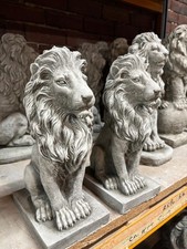 Garden lion statues ornaments, concrete limestone sculpture, PAIR SMALL LIONS***