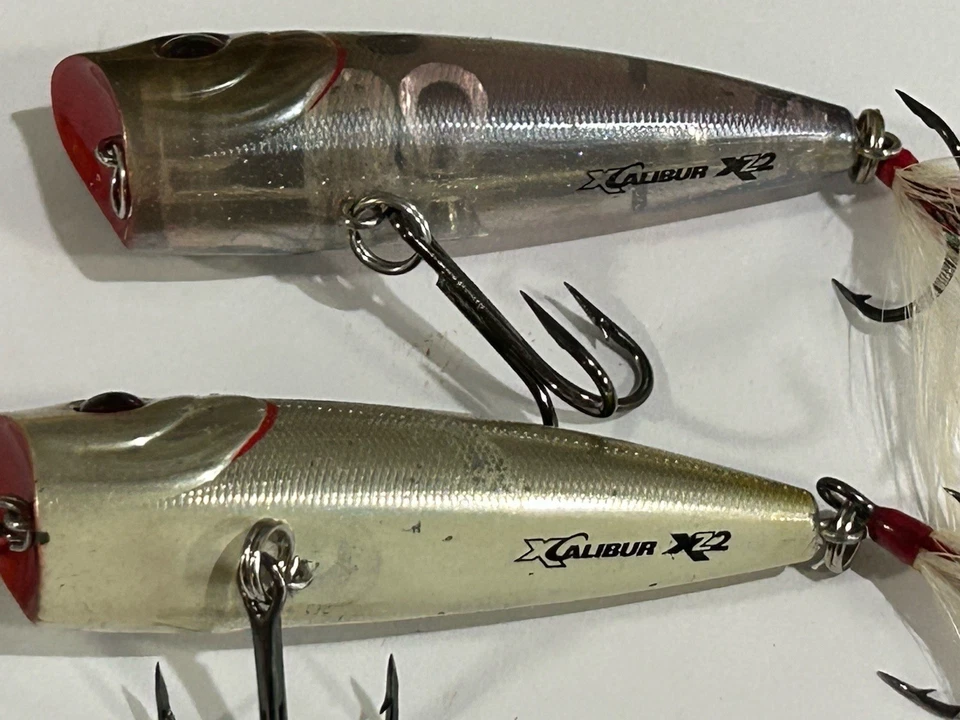 ЛОТ ИЗ 2 снятых с производства Xcalibur XZ2 ZellPop 2 1/4 дюйма POPPER Topwater Surface 1/4 унции - Изображение 3 из 4