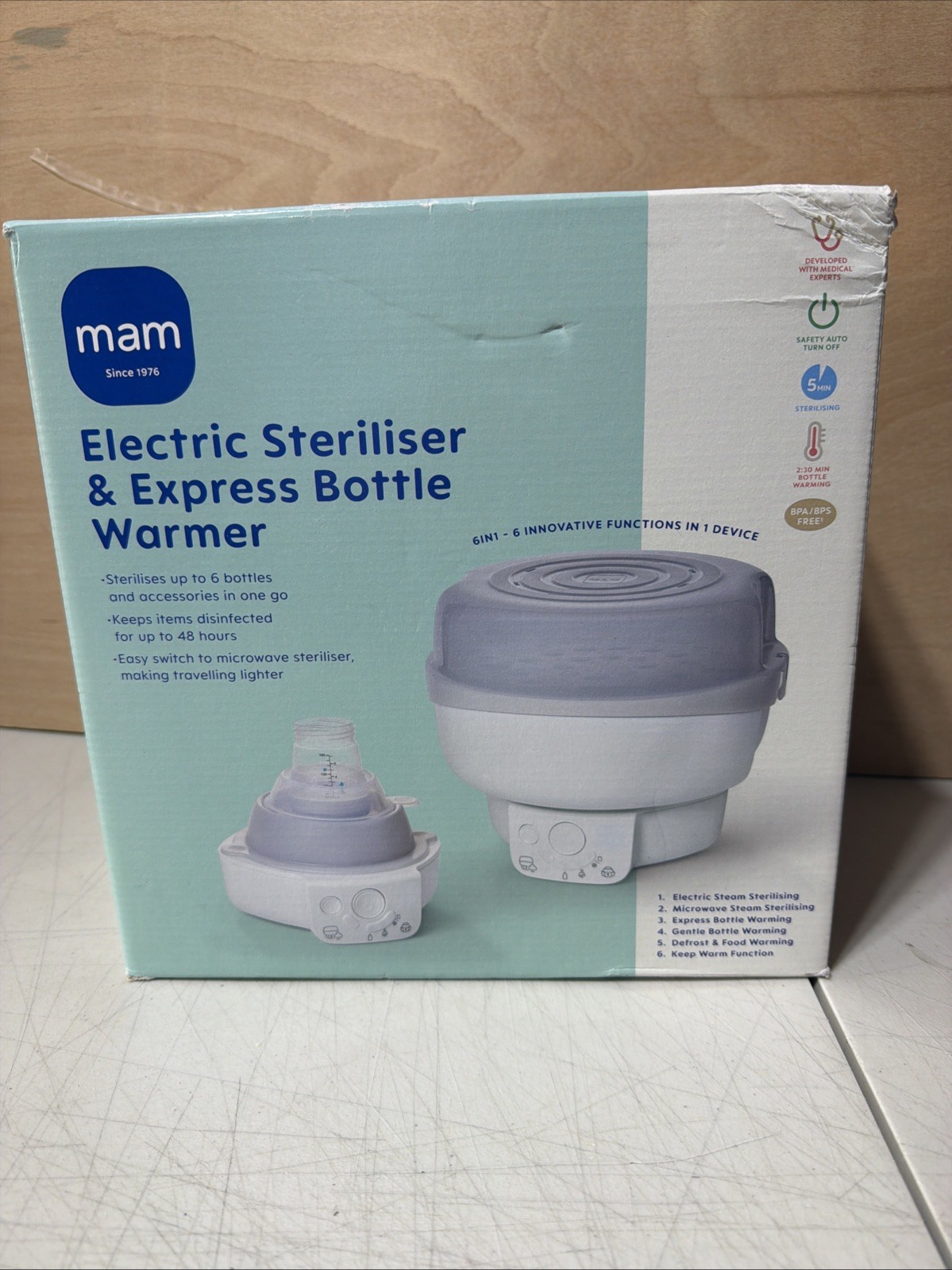 MAM Electric Steriliser & Express Bottle Warmer Brand New Open Box