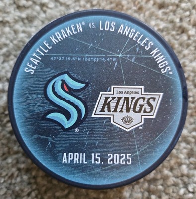 SEATTLE KRAKEN v LA KiNGS GAME PUCK NHL 4/15/25 CPA OTTAVAINEN Debut 1st Point