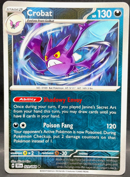 Pokemon – Crobat - 029/064 - Shrouded Fable – Reverse Foil  - NM/M