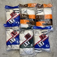 Vintage Lot of 6 New Old Men  s Socks 6 Pairs Per Pack Size 10-13 Made In USA