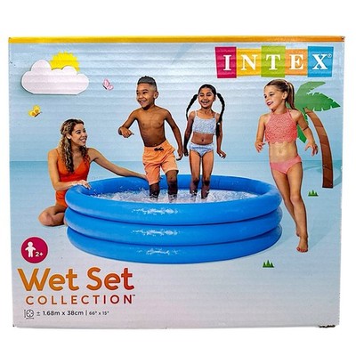 Intex Wet Set Kinderpool aufblasbar 168x38cm 3 Ringe Planschbecken Neu