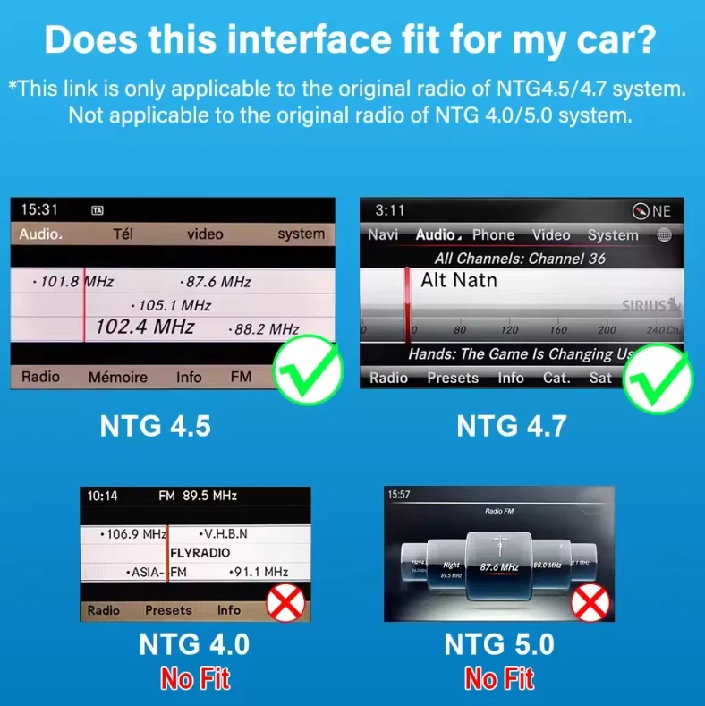 Kabelloses Apple CarPlay & Android Auto Modul für Mercedes NTG 4.5/4.7 C E 11-15 - Bild 4 von 4