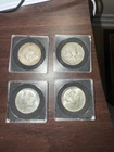 4 Silver Half Dollars – 1953 & 1952-D Franklin XF, 1964 & 1965 Kennedy AU