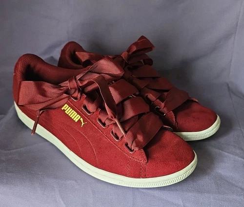 Sneakers donna Vicky Ribbon Puma marrone oro 8 5US 6UK lacci piatti schiuma morbida