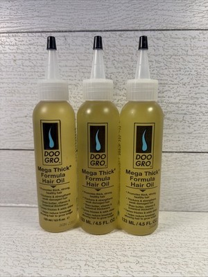 Lot Of 3- DOO GRO Mega Thick Formula Hair Oil 4.5 oz Thick & Strong Healthy Hair