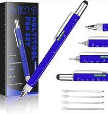 Multi Tool Pen 6 in 1 Gadgets Gift Idea - Level, Stylus, Screw Driver, Ruler