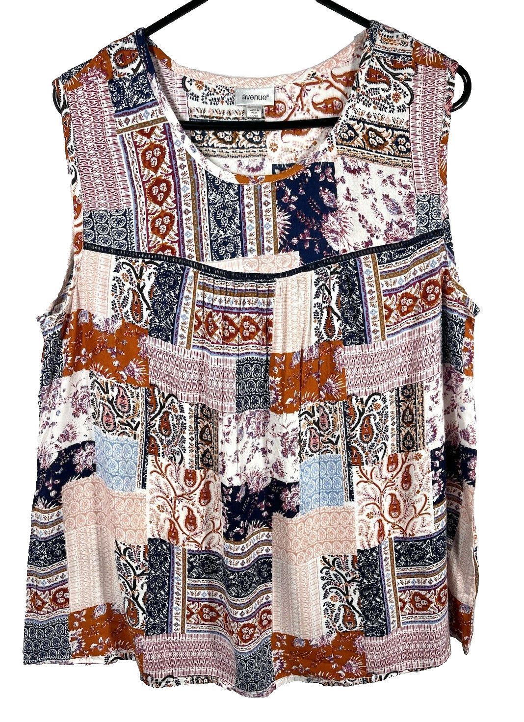 Avenue Boho Patchwork Top Tunic Plus Size 18/20 F… - image 1