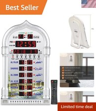 Azan Reminder Clock in Gray - Dual Alarm & Calendar Display for Home or Office