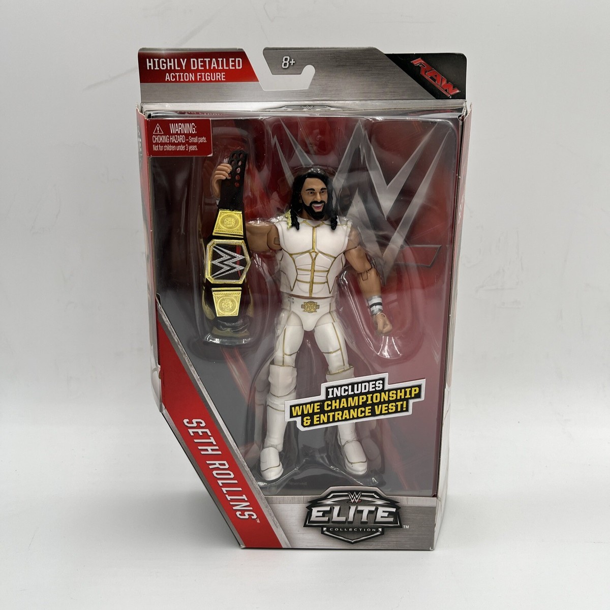 WWE ELITE SETH ROLLINS FIGURE SERIES 45 WRESTLING ALL WHITE GEAR