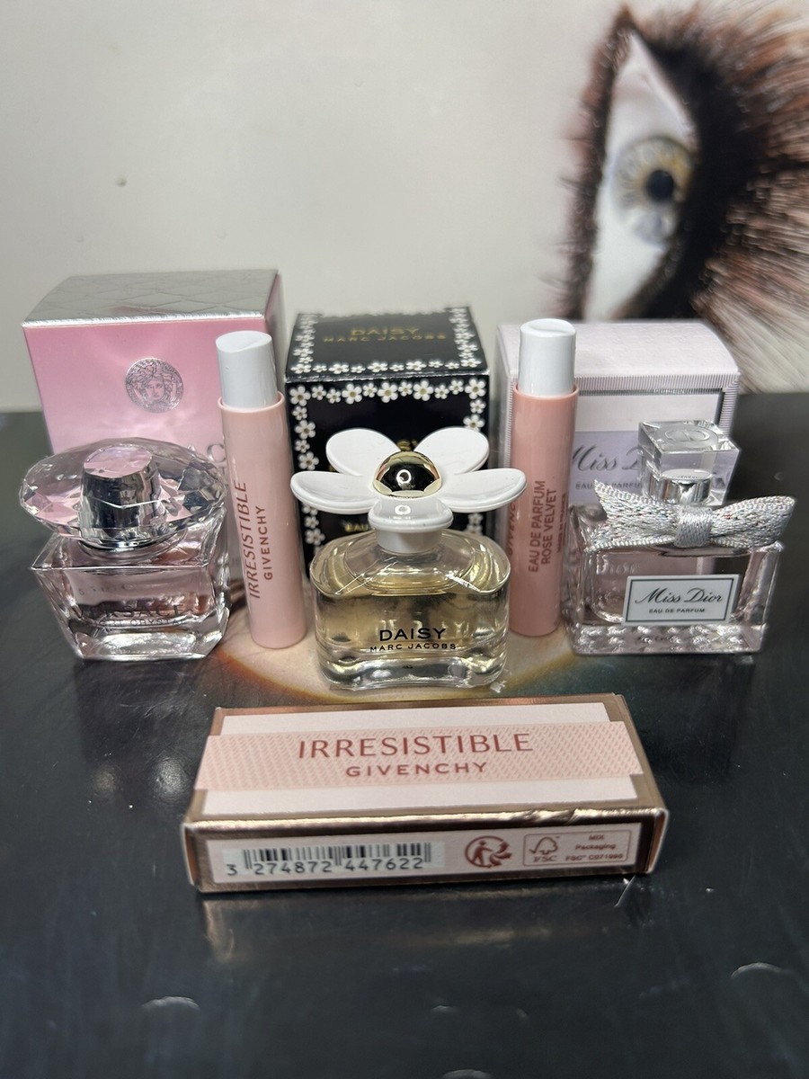 NIB MISS Dior, Marc Jacobs DAISY \u0026 VERSACE Travel Size Splash + Givenchy  1.5mls | eBay