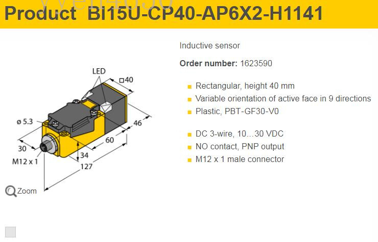 Turck BI15U-CP40-AP6X2-H1141 BI15UCP40AP6X2H1141 Brand New