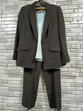 Dan buchman 8 womens pant suite set brown stripe Lafayette v neck top 3 items