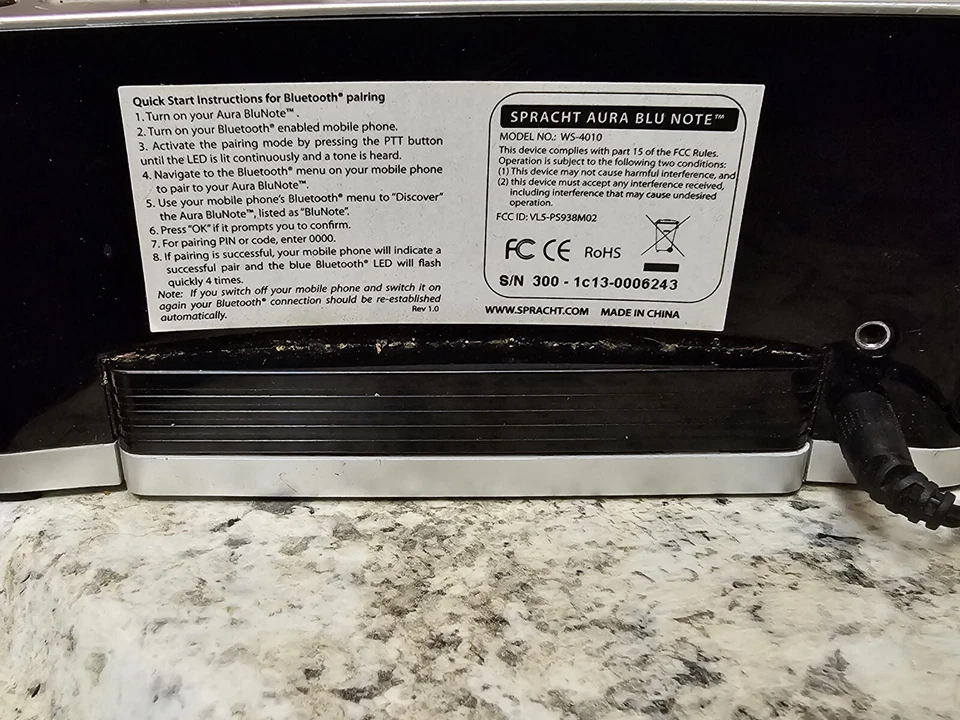 Sistema de altavoces Bluetooth inalámbricos portátiles Spracht Aura Blu Note WS 4010 EE. UU. Foto 2 de 2