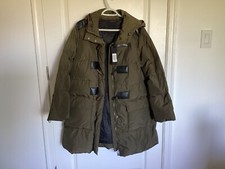 New Women’s Coat By Pinko Size 42 Color -dark Olive/black,usa Size 6
