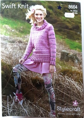 Neu Original Stylecraft Swift Knit Damen Pullover 32''-42'' Strickmuster 8664