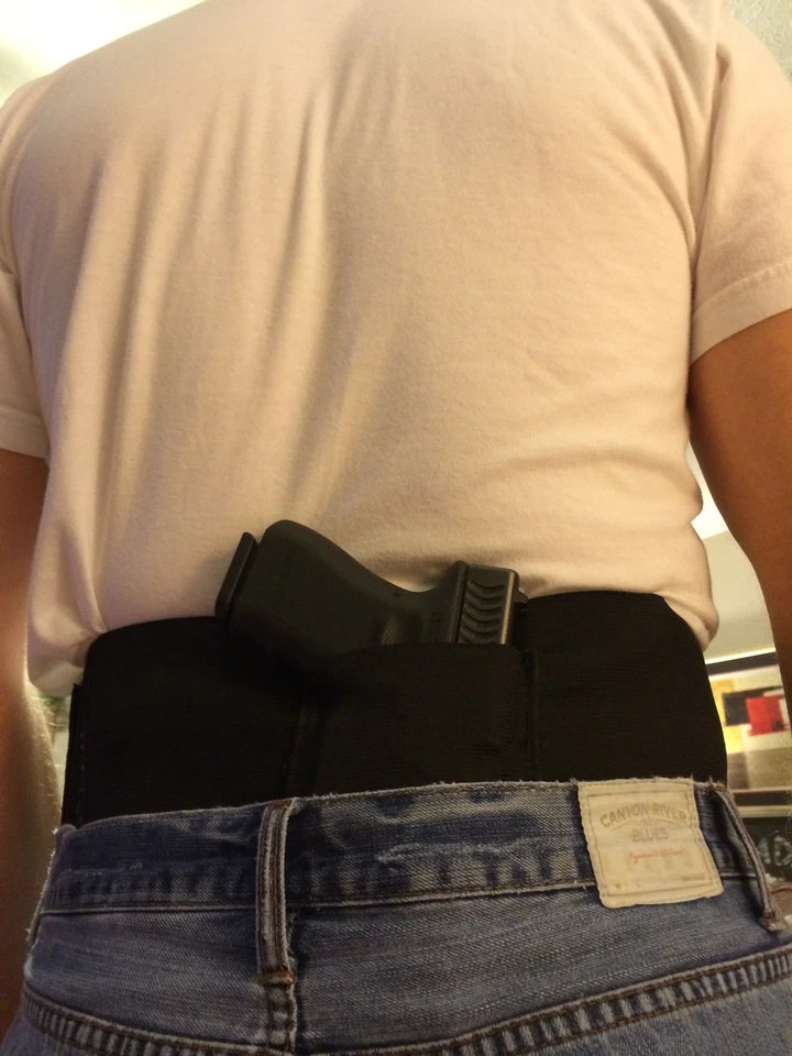 TACTICAL ADJUSTABLE BELLY BAND WAIST PISTOL GUN HOLSTER & 2 MAG POUCHES S,M,L,XL - Image 3 of 4