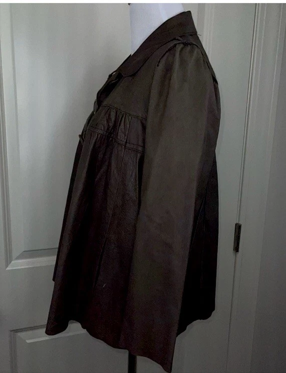 Abrigo de cuero marrón A Common Thread Anthropologie S Foto 4 de 4